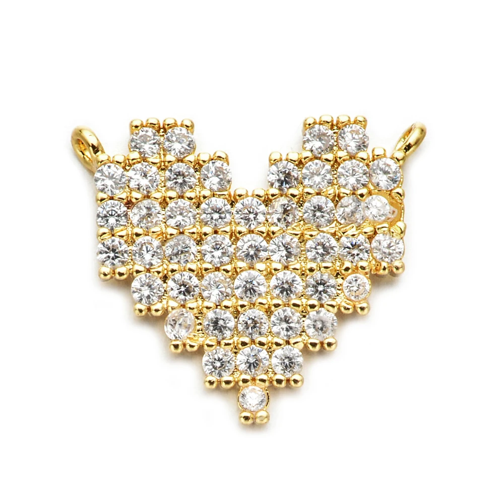High quality gold silver rose gold heart zircon charms for necklace jewelry making 16*15mm, Picture
High quality gold silver rose gold heart zircon charms for necklace jewelry making 16*15mm, Picture
