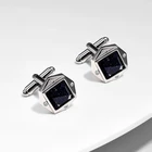 High Quality Square Cuff buttons Luxury Star Stone Cuff links Customized Cufflinks for men