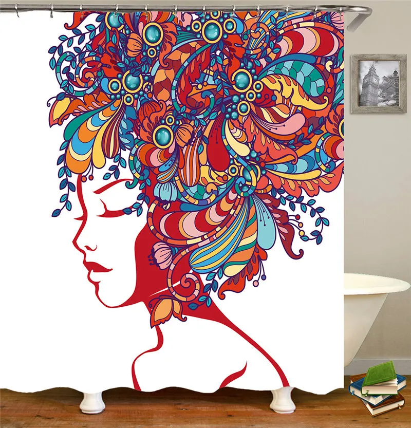 Woman With Colorful Hair White Shower Curtain Customizable Style Fashion Series Partition Curtain
Woman With Colorful Hair White Shower Curtain Customizable Style Fashion Series Partition Curtain
