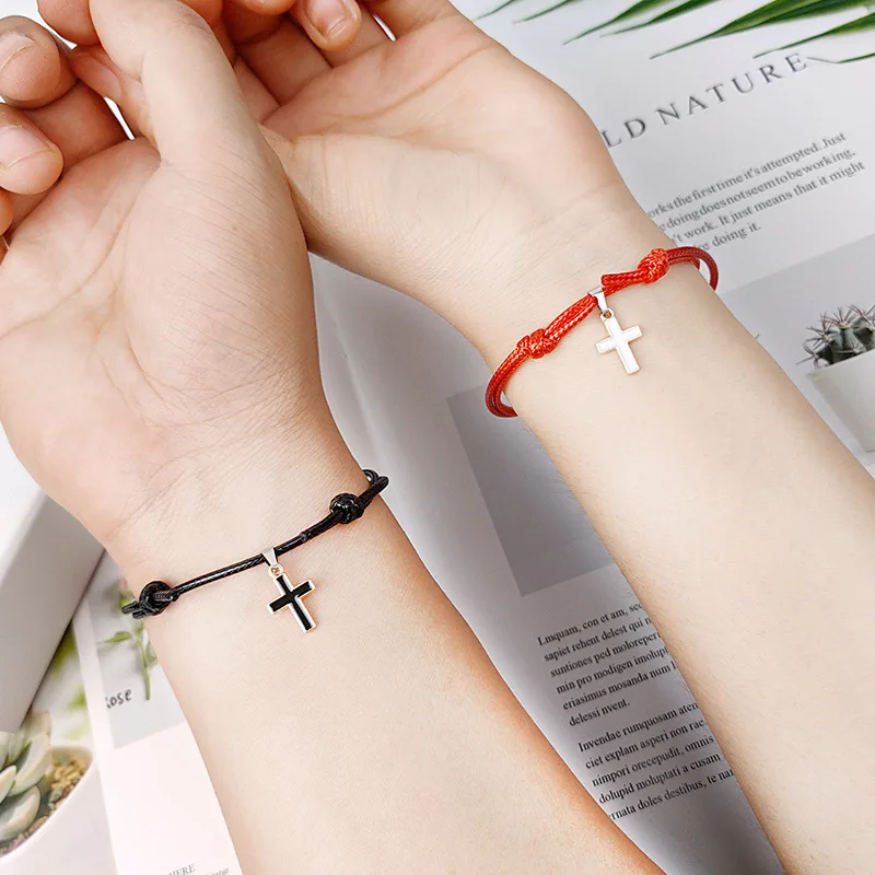 2pcs/set Handmade Simple Alloy Cross Wax Rope Jewelry Couple Men and Women Hand Rope Bracelet, Multi-colors
2pcs/set Handmade Simple Alloy Cross Wax Rope Jewelry Couple Men and Women Hand Rope Bracelet, Multi-colors