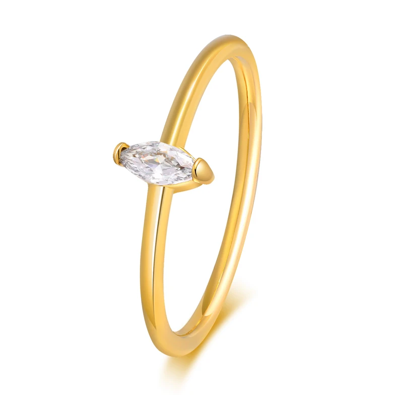 Wholesale Custom High Quality 18K Gold Plated Stainless Steel Single Cubic Zirconia Zircon Thin Ring Minimalist Women Jewelry
Wholesale Custom High Quality 18K Gold Plated Stainless Steel Single Cubic Zirconia Zircon Thin Ring Minimalist Women Jewelry
