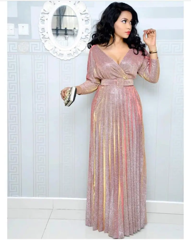 2020 Africa popular colorful gilding pleats in the sleeve OLdress with belt Gilded Dress, Shown
2020 Africa popular colorful gilding pleats in the sleeve OLdress with belt Gilded Dress, Shown