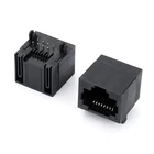 RJ45 connector with 8 p Female 90 degree black and computer cable connectors
