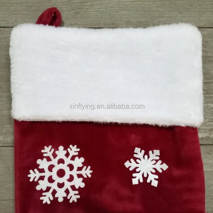 large flannelette snowflake stocking gift bag new christmas