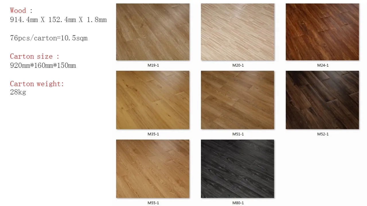 Self-adhesive Lvt Vinyl Flooring Pisos Laminate Flooring