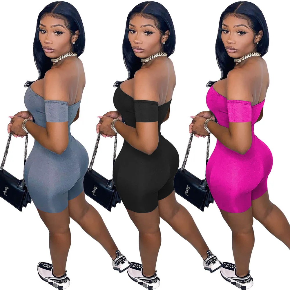 DUODUOCOLOR New style fashion solid color off the shoulder t shirt jumpsuits for women sexy shorts stylish clothes D10598, Grey, black, rose madder
DUODUOCOLOR New style fashion solid color off the shoulder t shirt jumpsuits for women sexy shorts stylish clothes D10598, Grey, black, rose madder