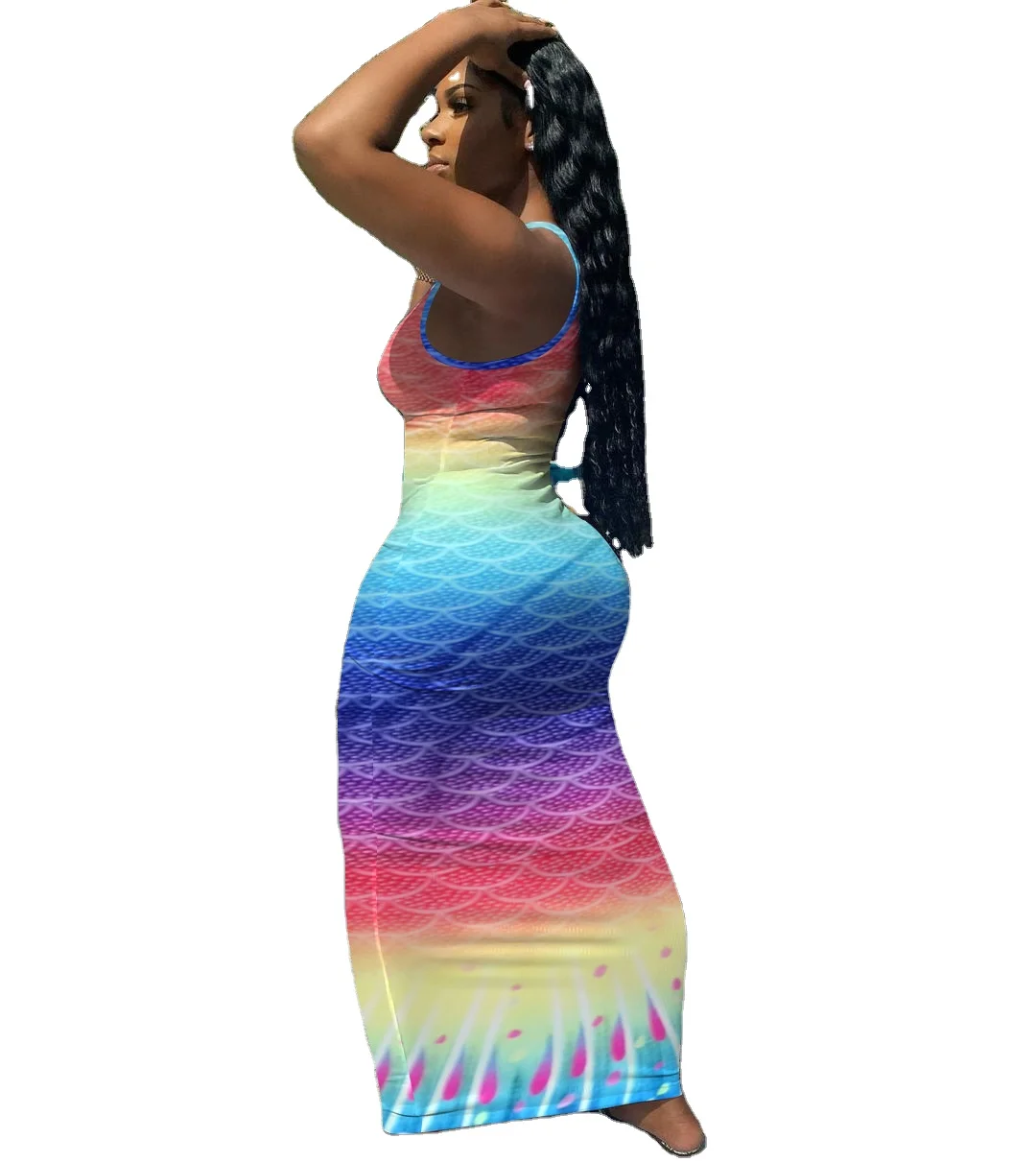 Wholesale High quality Ladies bodycon sexy Fish scale gradient positioning print sleeveless dress night club fashion dress
Wholesale High quality Ladies bodycon sexy Fish scale gradient positioning print sleeveless dress night club fashion dress