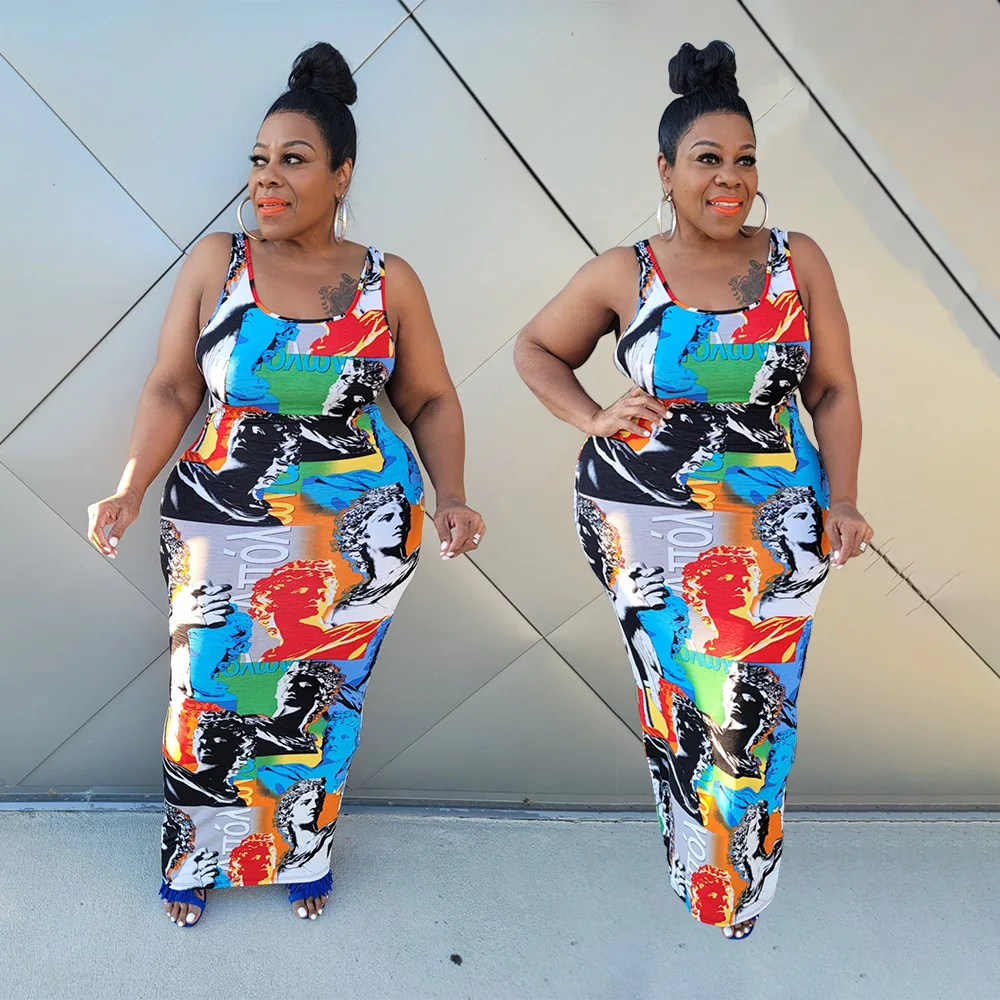 F20433A High quality wholesale women plus size dress sleeveless plus size women clothing for fat women, As picture
F20433A High quality wholesale women plus size dress sleeveless plus size women clothing for fat women, As picture