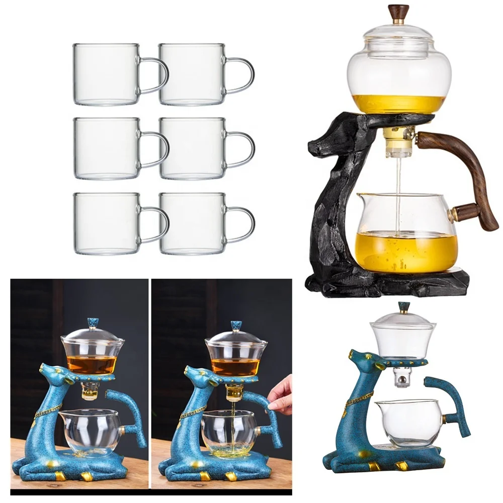 Heat-Resistant Black Resin Deer Chinese Kungfu Tea Kettles Gift Box Magnetic Tea Maker Teapot Blue Deer Glass Tea Set with Cups
Heat-Resistant Black Resin Deer Chinese Kungfu Tea Kettles Gift Box Magnetic Tea Maker Teapot Blue Deer Glass Tea Set with Cups