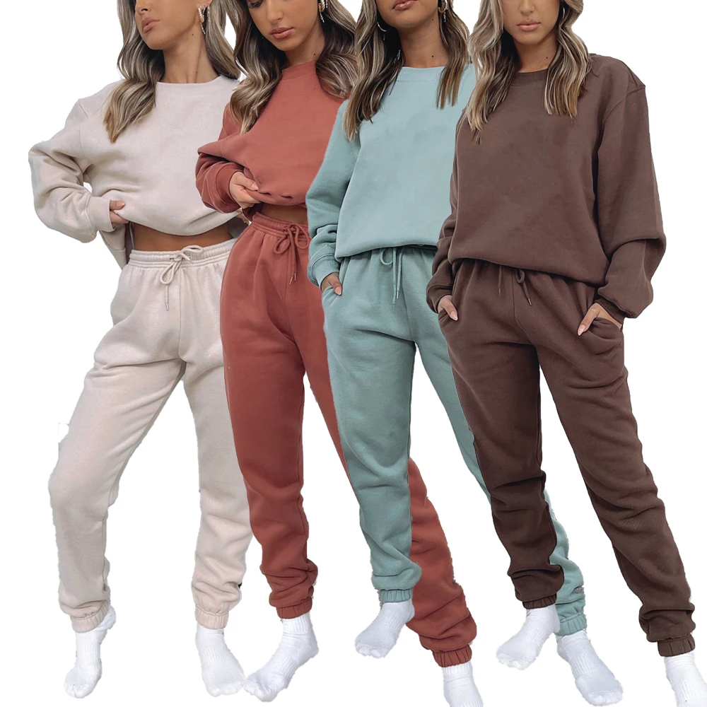 Custom Logo Women Tracksuit Crew Neck Jumper Plain Sweat Suit Cord Joggers Women Sweatpants and Sweatshirt Set, Customized colors
Custom Logo Women Tracksuit Crew Neck Jumper Plain Sweat Suit Cord Joggers Women Sweatpants and Sweatshirt Set, Customized colors