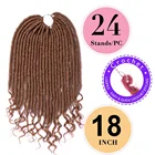 Synthetic Crochet Hair 14 inch Goddess Faux Locs Curly Crochet Hair Loose wave 120g 24 Roots Crochet Braiding Hair Extension