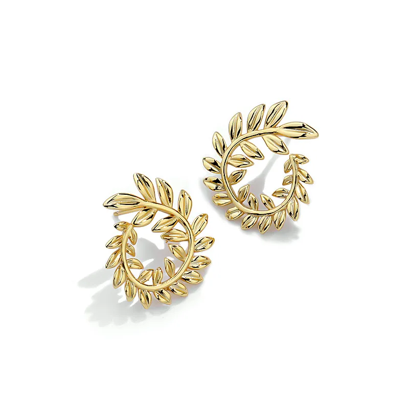 Women Fashion Jewelry Leaves Hoop Earrings High Quality 14K Gold Plated Sterling Silver 925 Earrings Hoops
Women Fashion Jewelry Leaves Hoop Earrings High Quality 14K Gold Plated Sterling Silver 925 Earrings Hoops