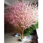 Customize Artificial Simulation Natural Wood Trunk Peach Flower Trees Indoor Decorative Plant