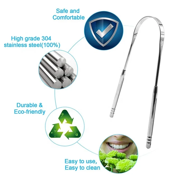 Hot Sale Tongue Scraper Tongue Cleaner Stainless Steel Opp Bag Remove Food Debris,promotes Fresh Breath, Silver
Hot Sale Tongue Scraper Tongue Cleaner Stainless Steel Opp Bag Remove Food Debris,promotes Fresh Breath, Silver