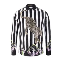 2019 New Arrival Luxury Mens Shirt Fashion Dress Shirt Long Sleeve Striped Print Leopard Casual Slim Fit shirt
2019 New Arrival Luxury Mens Shirt Fashion Dress Shirt Long Sleeve Striped Print Leopard Casual Slim Fit shirt