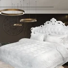 Peony Pattern White Jacquard Satin Wholesale Factory Direct Price Four-Piece Kit Bedding Set