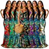 0719M280 Hot selling summer floor length sexy woman floral v neck sling dress