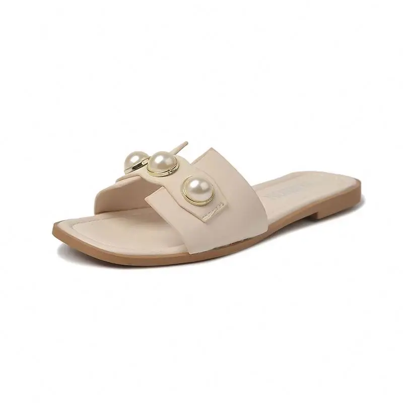2021 new arrivals flat sandals high quality pearl solid color summer leisure women outdoor indoor slippers, Black, beige
2021 new arrivals flat sandals high quality pearl solid color summer leisure women outdoor indoor slippers, Black, beige
