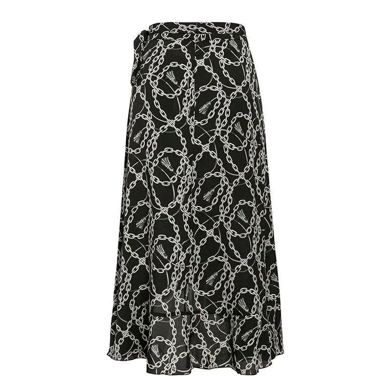 2020 Fashion chain print women mid skirt Elegant lace up mid waist female wrap skirt
2020 Fashion chain print women mid skirt Elegant lace up mid waist female wrap skirt