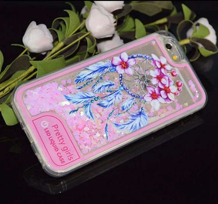 Cute Style Soft Plastic Quicksand inside Liquid Phone Case for iphone 7