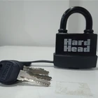 Waterproof PADLOCK PLASTIC COATED SHORT SHACKLE,ARC.BRASS CYLINDER,63MM WITH THREE IRON KEYS