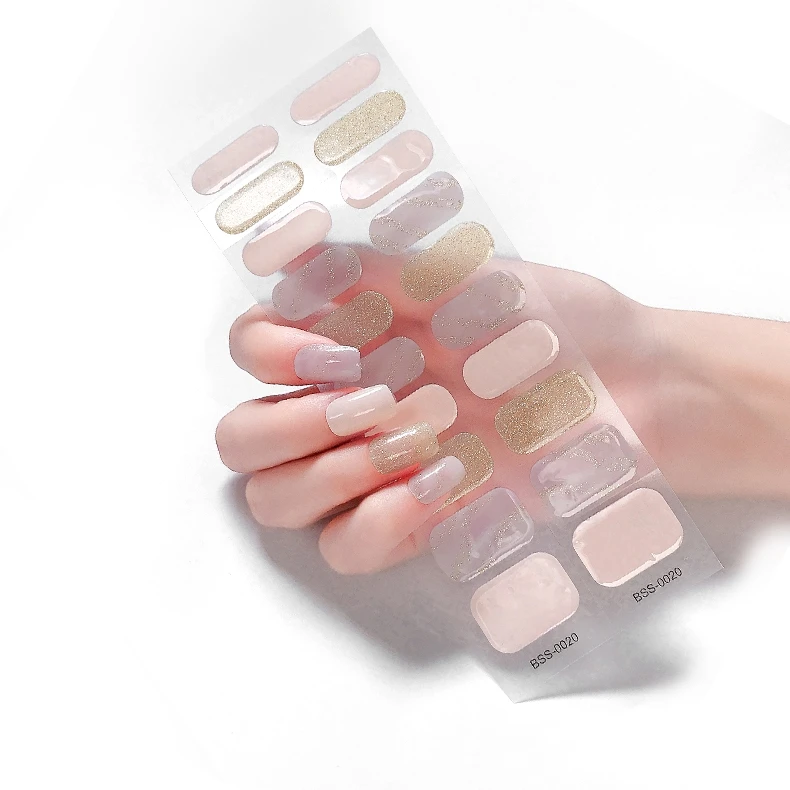 Elegant Pink Nude gel nail stickers kit semicured 20 pieces for uv Led lamp Nail art Wrap accessories Set 20 Strips Custom LOGO
Elegant Pink Nude gel nail stickers kit semicured 20 pieces for uv Led lamp Nail art Wrap accessories Set 20 Strips Custom LOGO
