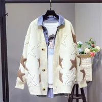 Wholesale new arrival western style big button winter thick women open front sweater coat
Wholesale new arrival western style big button winter thick women open front sweater coat
