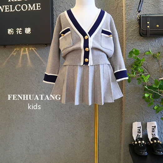rts 2018 autumn new children clothing college girls knitted jacket cardigan + small skirt core-spun yarn skirt
rts 2018 autumn new children clothing college girls knitted jacket cardigan + small skirt core-spun yarn skirt