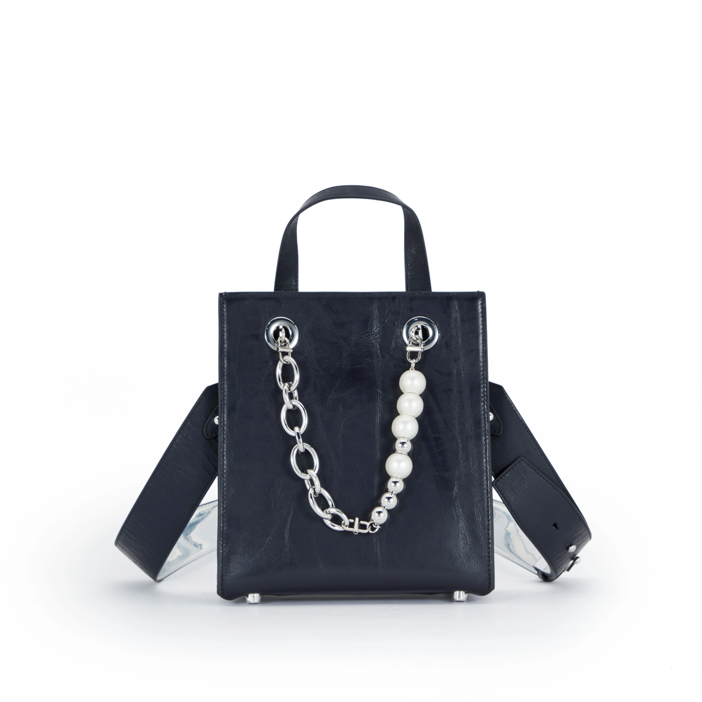designer personality creative white steel thick women shoulder bag messenger bag glass pearl handbag, Black
designer personality creative white steel thick women shoulder bag messenger bag glass pearl handbag, Black