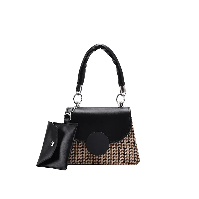 Hot Selling women plaid fabric hand bag and purse set ladies two pieces handbags set with wallet nice metal lock
Hot Selling women plaid fabric hand bag and purse set ladies two pieces handbags set with wallet nice metal lock