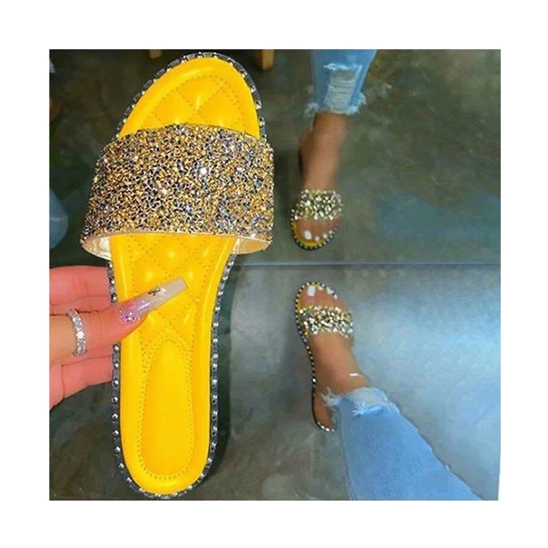 New Fashion Trend Womans Flats Slippers Attractive Rhinestone Slippers, As picture 
New Fashion Trend Womans Flats Slippers Attractive Rhinestone Slippers, As picture
