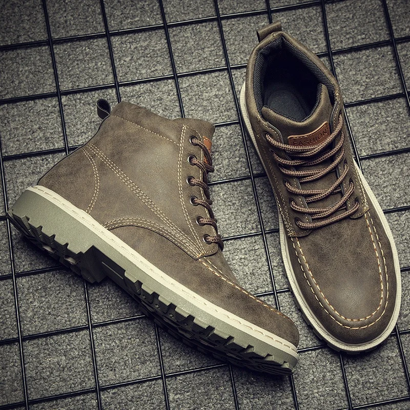 High Quality Winter Leather Shoes Leisure Skid Boots Retro Men Lace Up Sneaker Man Casual Shoes Boot Men's Ankle Boots, Black,gray,brown
High Quality Winter Leather Shoes Leisure Skid Boots Retro Men Lace Up Sneaker Man Casual Shoes Boot Men's Ankle Boots, Black,gray,brown