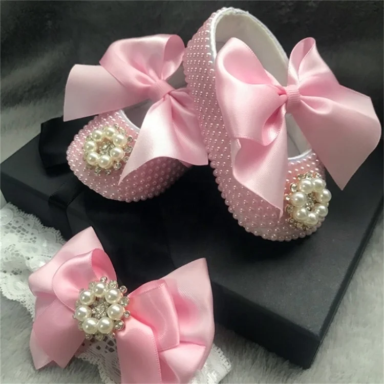 Pink Bow Ribbon Baby Girl Pearl Crib Shoes Toddler Kids Bling Princess Dress Shoes with Headband Set
Pink Bow Ribbon Baby Girl Pearl Crib Shoes Toddler Kids Bling Princess Dress Shoes with Headband Set