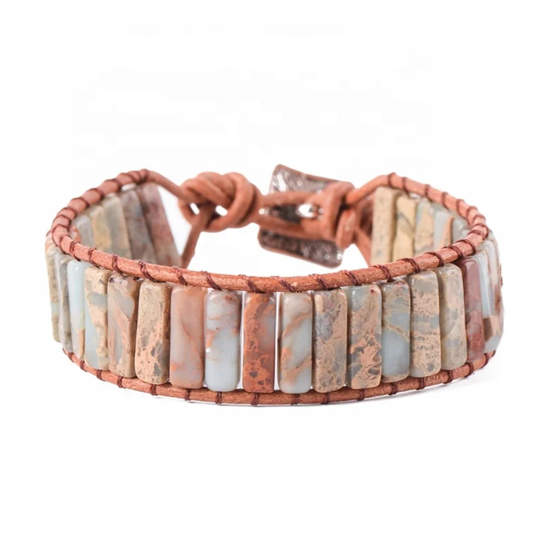 Vintage Leather Wrap Bracelet Natural Stone Pink Opal Tube Beads Jewelry Women, Multi-colors
Vintage Leather Wrap Bracelet Natural Stone Pink Opal Tube Beads Jewelry Women, Multi-colors