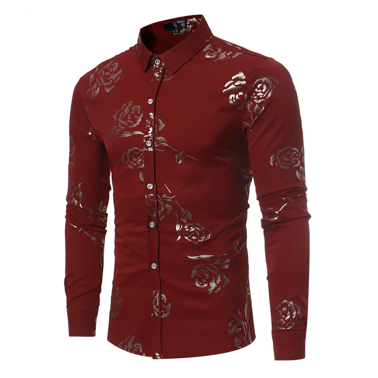 Hot sale men cotton polyester slim fit floral rose printed long sleeve casual shirt, Custom color
Hot sale men cotton polyester slim fit floral rose printed long sleeve casual shirt, Custom color