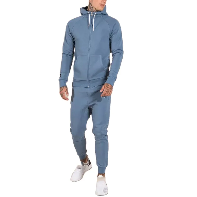 Wholesale High Quality Light Blue Tracksuit Skinny Fit Men Fitness Tech Fleece Tracksuits, Customized colors
Wholesale High Quality Light Blue Tracksuit Skinny Fit Men Fitness Tech Fleece Tracksuits, Customized colors