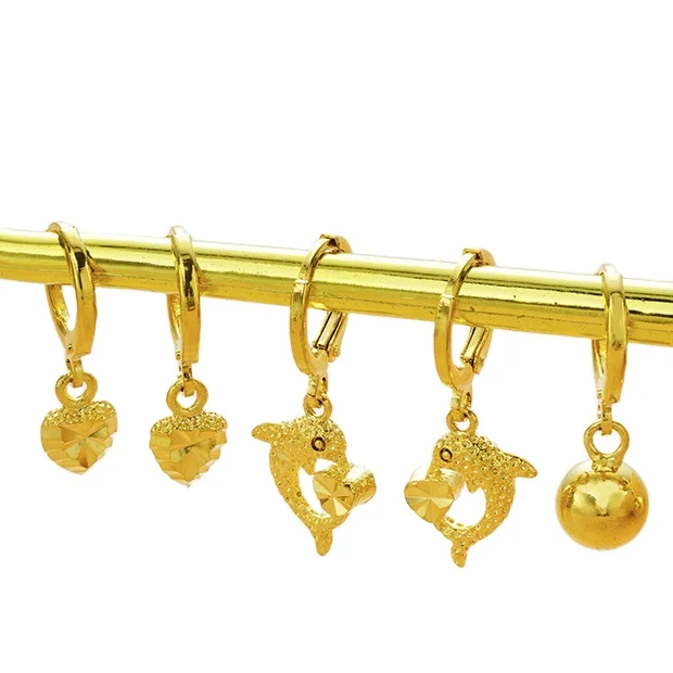 Brazilian 24K Gold Plated 3D Hard Gold Dolphin Love Earrings Ladies Fashion Small Jewelry Glossy Round Bead Earrings
Brazilian 24K Gold Plated 3D Hard Gold Dolphin Love Earrings Ladies Fashion Small Jewelry Glossy Round Bead Earrings