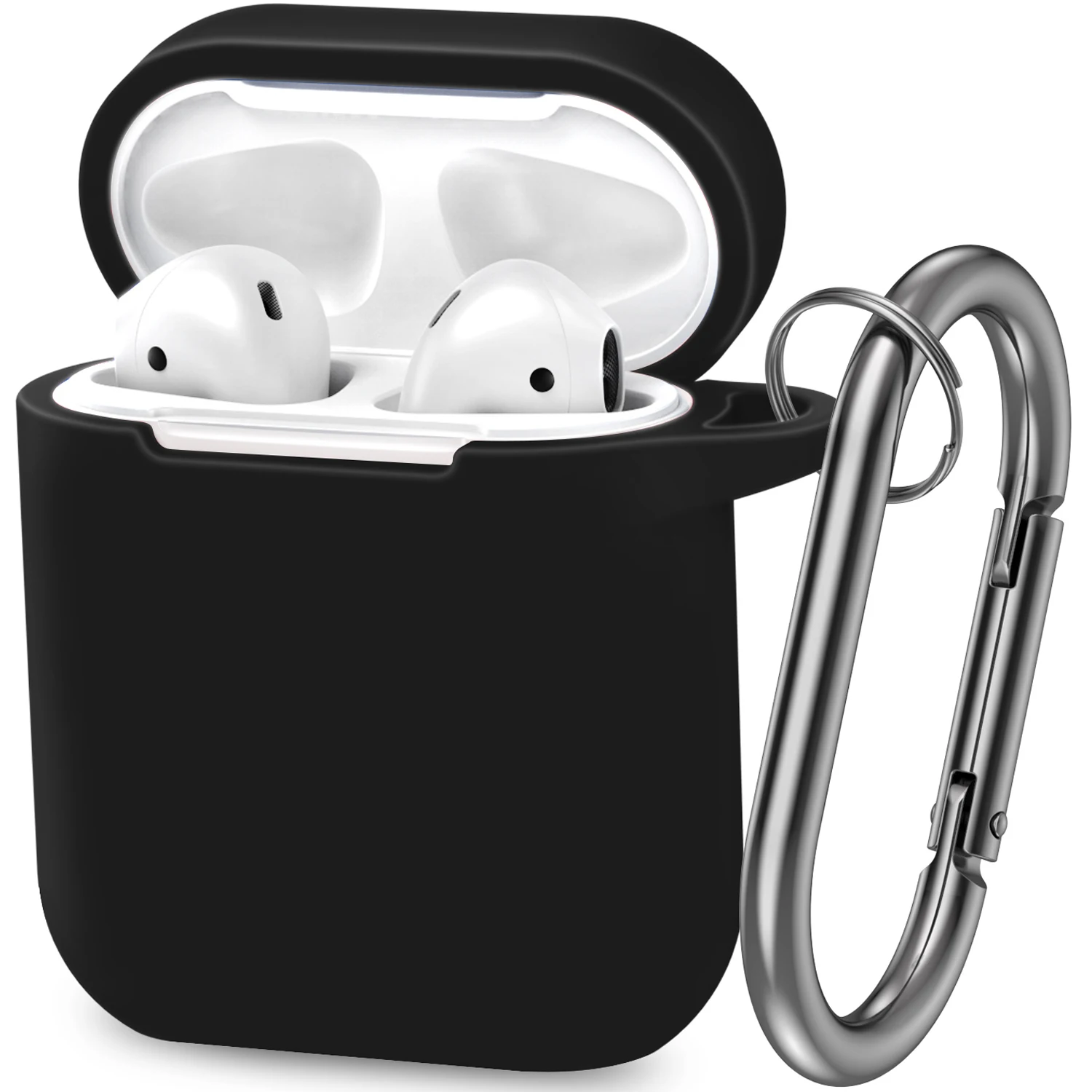 JIULAI Silicone protective Case with U Shape Metal Carabiner Support Wireless Charging Designed for AirPods 1/2
JIULAI Silicone protective Case with U Shape Metal Carabiner Support Wireless Charging Designed for AirPods 1/2