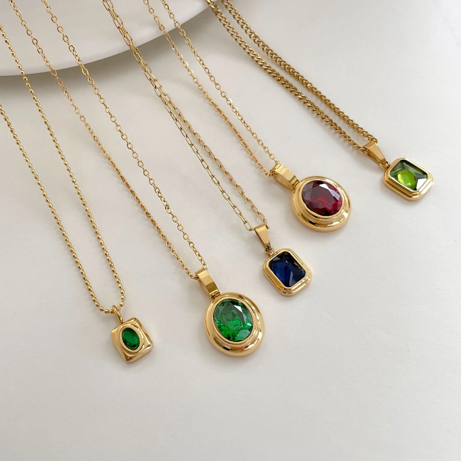 Custom 18k Gold Plated Stainless Steel Jewelry DIY Crystal Colors Cubic Zirconia Charms Pendant Layered Necklace Jewelry
Custom 18k Gold Plated Stainless Steel Jewelry DIY Crystal Colors Cubic Zirconia Charms Pendant Layered Necklace Jewelry