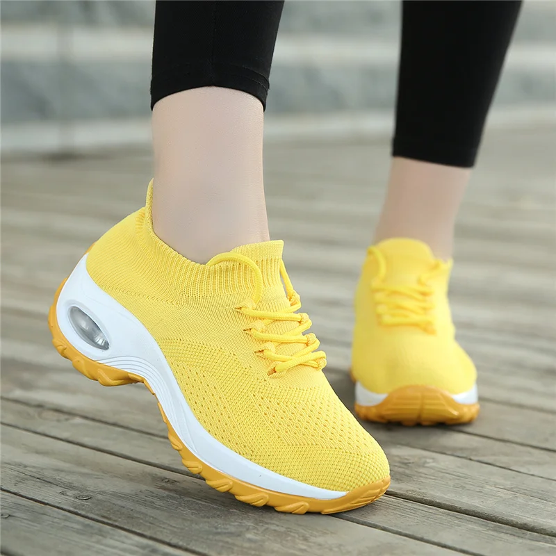 ladies yellow sneakers