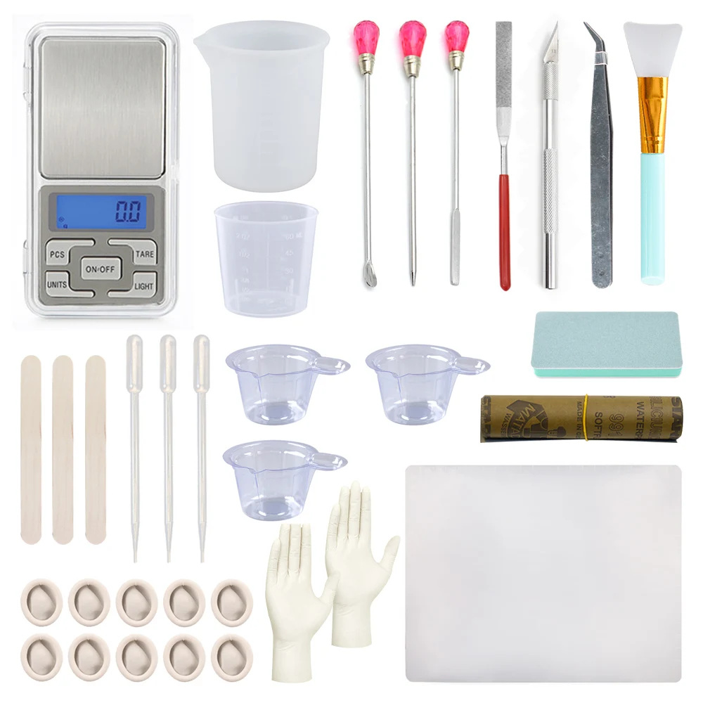 Jewelry Tools Equipment Stir Stick Polish Hand Drill Measuring Cup Tweezers Accessories Electronic Scale DIY Resin JF042 41PCS
Jewelry Tools Equipment Stir Stick Polish Hand Drill Measuring Cup Tweezers Accessories Electronic Scale DIY Resin JF042 41PCS