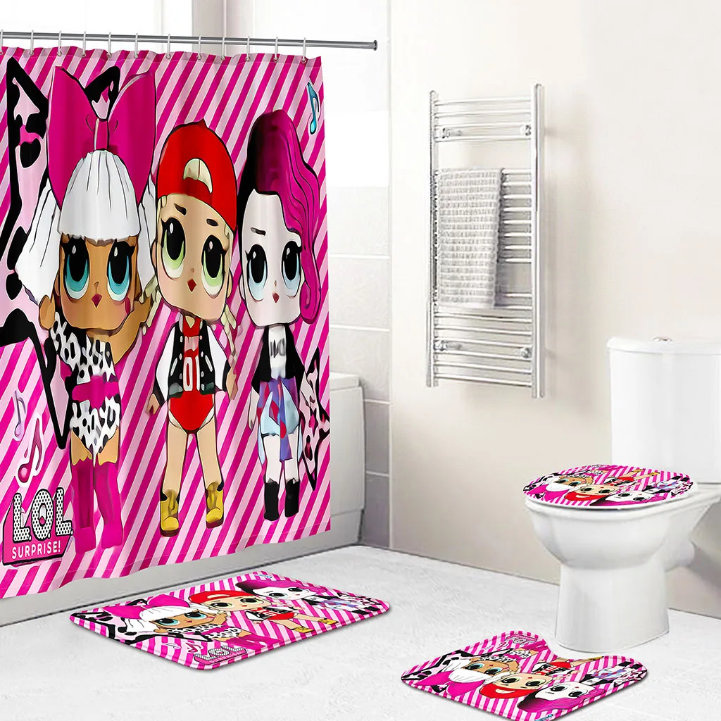 Decorative lovely Pink Girls Room Custom Printed Bath Curtain Set Bathroom Shower Curtain 4 pcs Set
Decorative lovely Pink Girls Room Custom Printed Bath Curtain Set Bathroom Shower Curtain 4 pcs Set