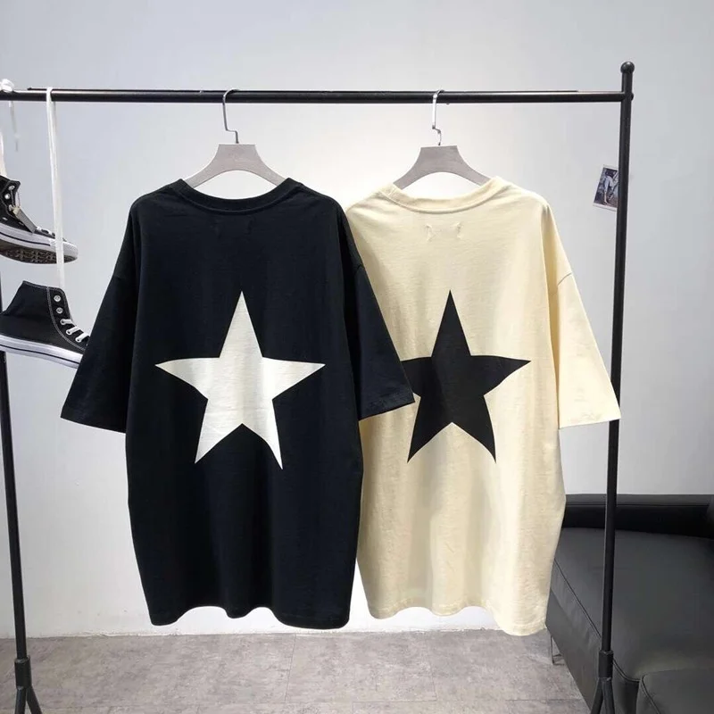 Men Women FOG Essentials Five-pointed Star Streetwear Oversized Loose Short Sleeve T-shirt Tops Tees
Men Women FOG Essentials Five-pointed Star Streetwear Oversized Loose Short Sleeve T-shirt Tops Tees