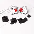 collectible strawberry cat enamel lapel pins made of brass material