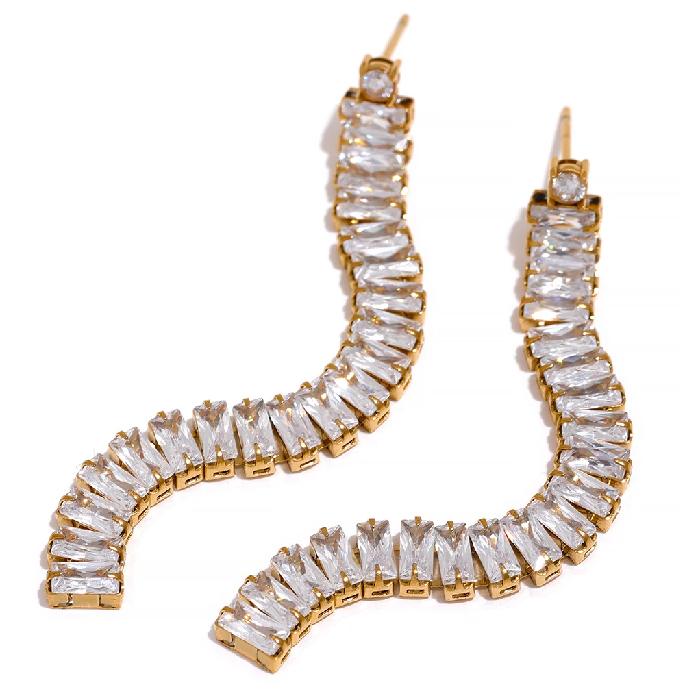 JINYOU 1245 New Party Jewelry 18k Gold Plated Stainless Steel Luxury Bling Cubic Zirconia Stone Long Tassel Earrings for Women
JINYOU 1245 New Party Jewelry 18k Gold Plated Stainless Steel Luxury Bling Cubic Zirconia Stone Long Tassel Earrings for Women