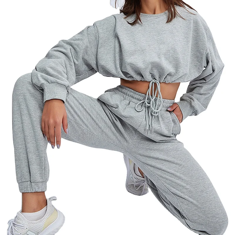 Custom Logo Plain Drawstring Design Casual Tracksuit Basic Pullover 2 Pieces Sweatsuit Set Women
Custom Logo Plain Drawstring Design Casual Tracksuit Basic Pullover 2 Pieces Sweatsuit Set Women
