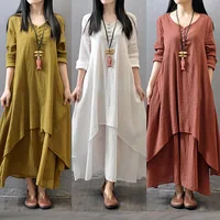 2019 New Loose Long Dress Casual Solid Long Sleeve Boho Maxi Linen Dress Women Solid Color Plus Size 5XL
2019 New Loose Long Dress Casual Solid Long Sleeve Boho Maxi Linen Dress Women Solid Color Plus Size 5XL