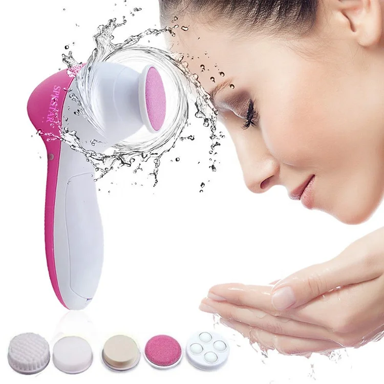 Super 5in1 Electric Facial Cleaning Brush Device Sonic Face Cleansing Brush, Pink or customized
Super 5in1 Electric Facial Cleaning Brush Device Sonic Face Cleansing Brush, Pink or customized