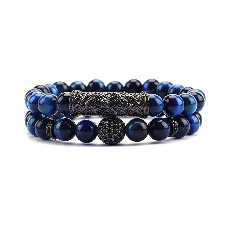 Mens 8mm Natural Black Yoga Beaded Tiger Eye Stone Pave CZ Zircon Crown Bead Bracelet Stretch Wolf Head Charm Bracelet
Mens 8mm Natural Black Yoga Beaded Tiger Eye Stone Pave CZ Zircon Crown Bead Bracelet Stretch Wolf Head Charm Bracelet