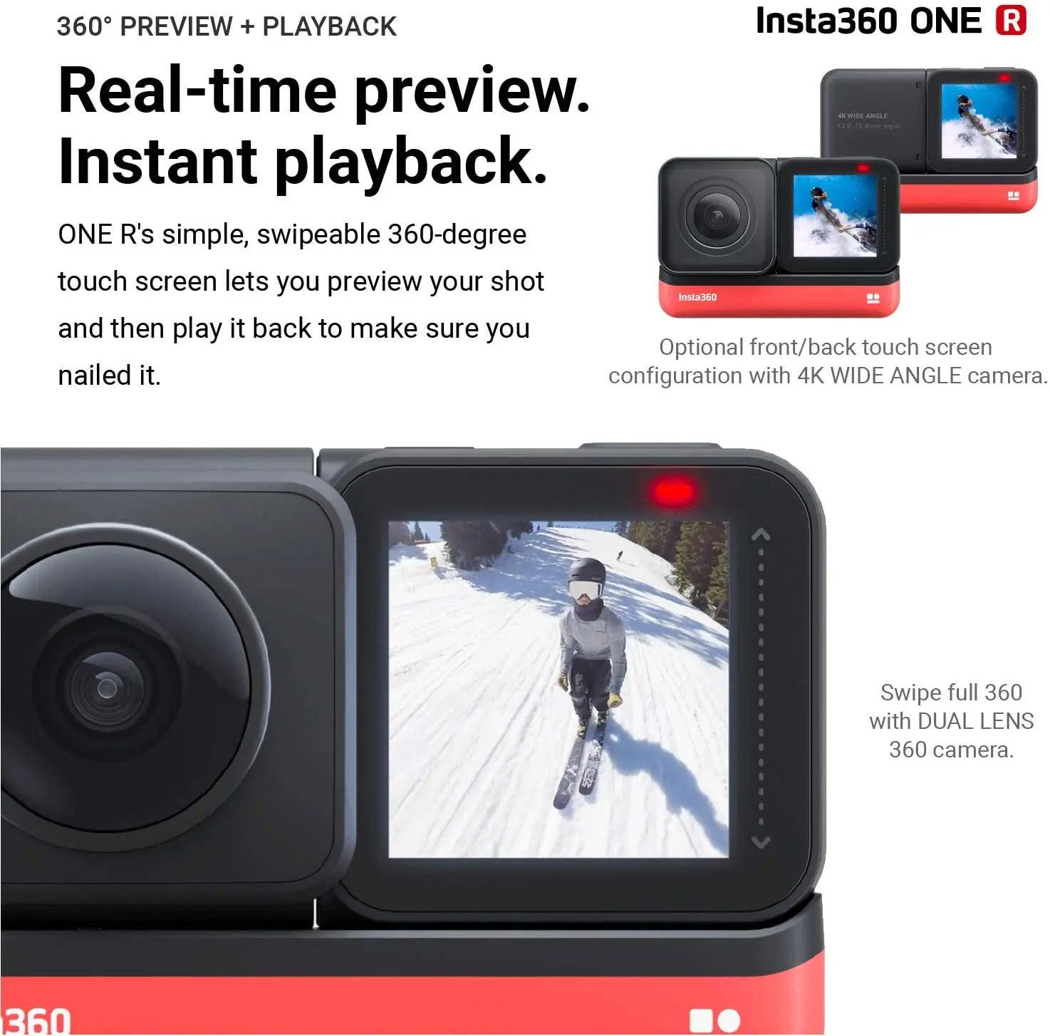 Insta360 ONE R Twin Edition 4K Wide Angle 60FPS Super 5.7K Dual-Lens 360 Action Camera